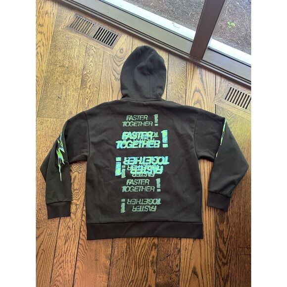 Puma Mercedes AMG F1 Neon Energy Hoodie Black NWT Size Medium - Picture 6 of 6